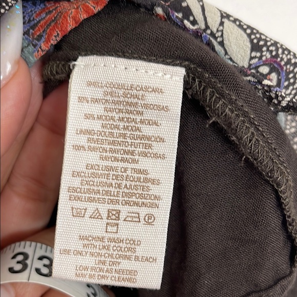 Free People Black Graphic Long Sleeve Mini Dress - Picture 16 of 16